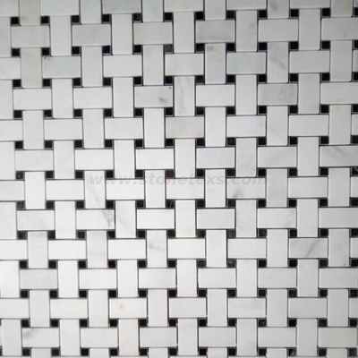 Восточная белая мозаика Basketwave Backsplash Tile